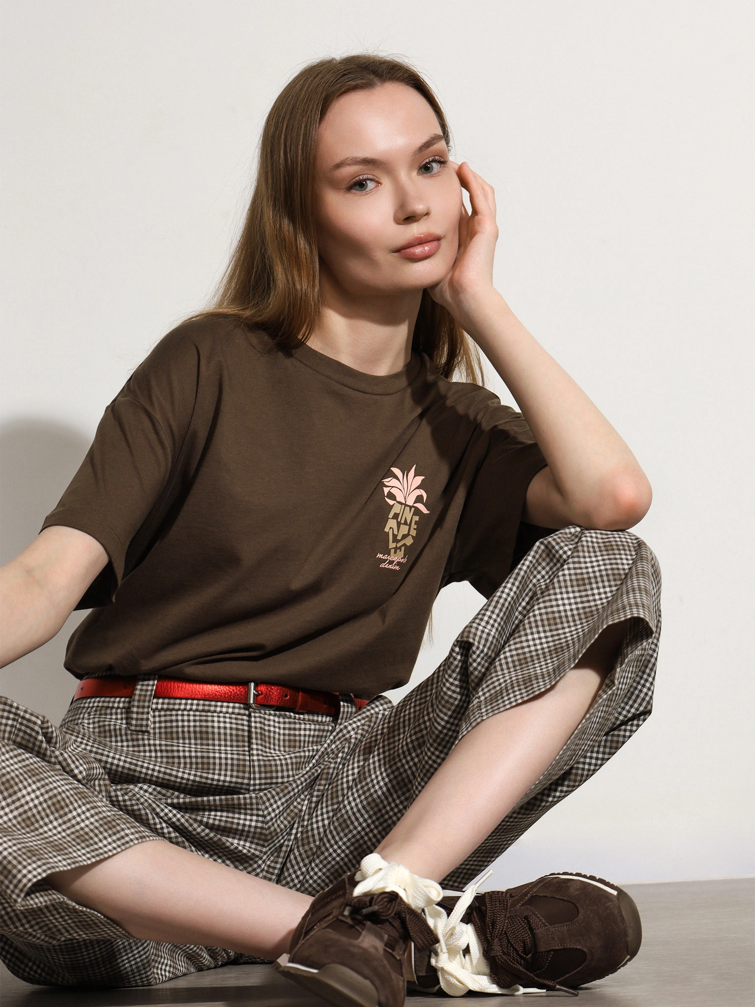 Футболка коричневого цвета из хлопка